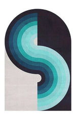 Retro Waves Geometric Rug