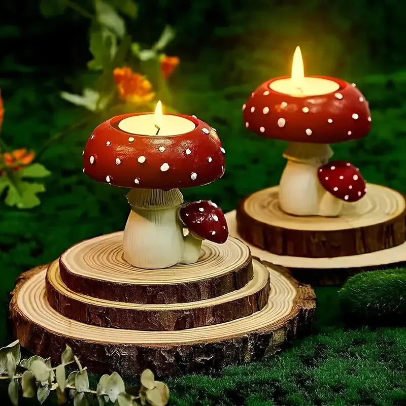 Goblincore Mushroom Candle Holder