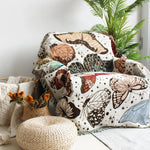 Retro Floral Garden Throw Blanket