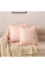 French Solid Ruffle Pillow Case