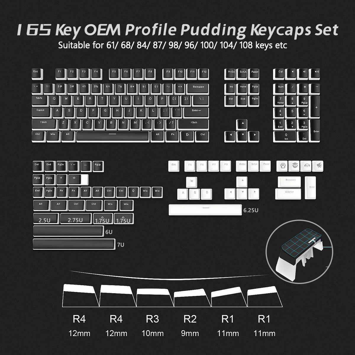 Black Pudding Gamer Keycaps