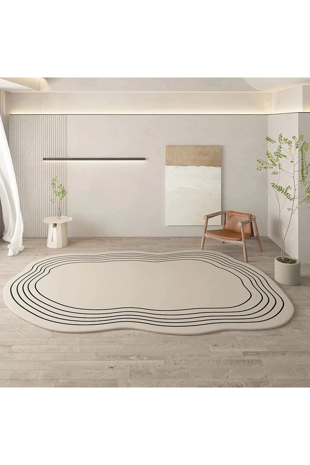 Cream Oval Soft Rug