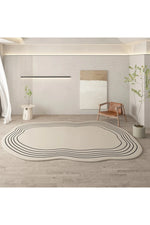 Cream Oval Soft Rug