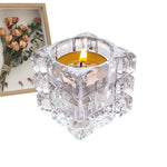 90s Crystal Cube Elegant Candle Holder