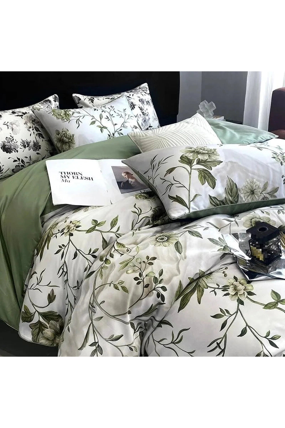 Green Botanical Bedding Set