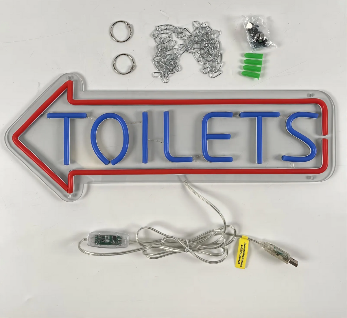 Toilets Direction Neon Sign