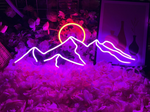 Mountain Sun Night Neon Sign