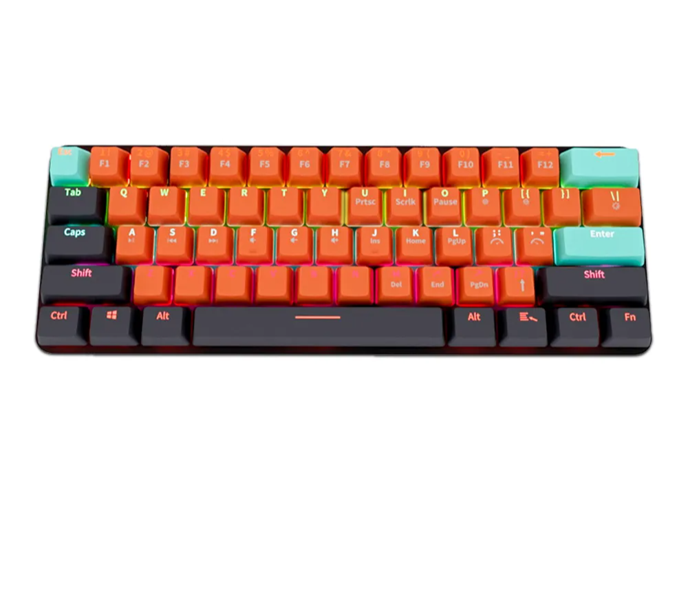 Kompakte orange Gamer-Tastatur