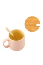 Ceramic Mug with Lid & Spoon