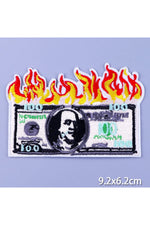 Money On Fire Embroidered Patches