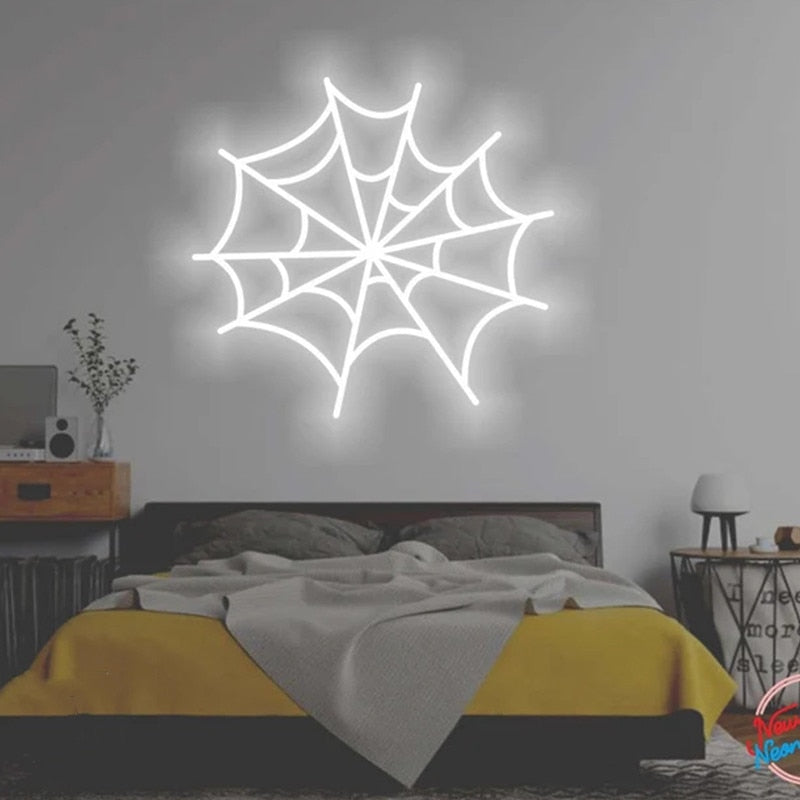 Spider Web Neon Sign