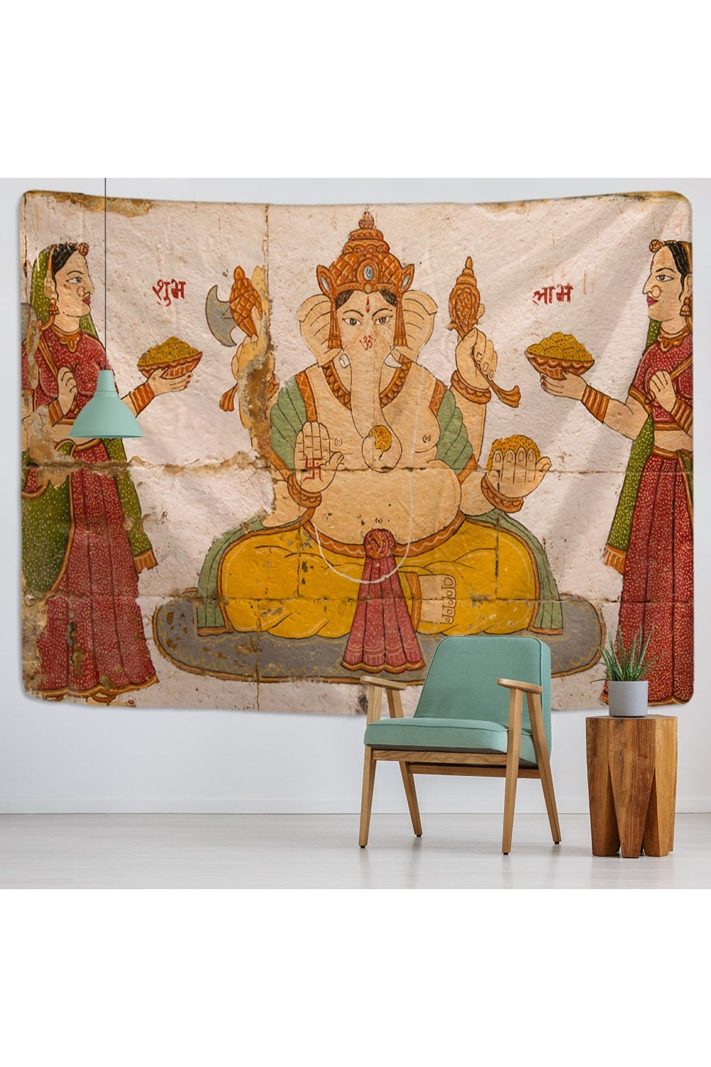 Lord Ganesha Mandala Tapestry