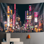 Tokyo Nightlife Inspired Tapestry