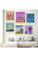 Travel-Inspired Cartoon Canvas Art