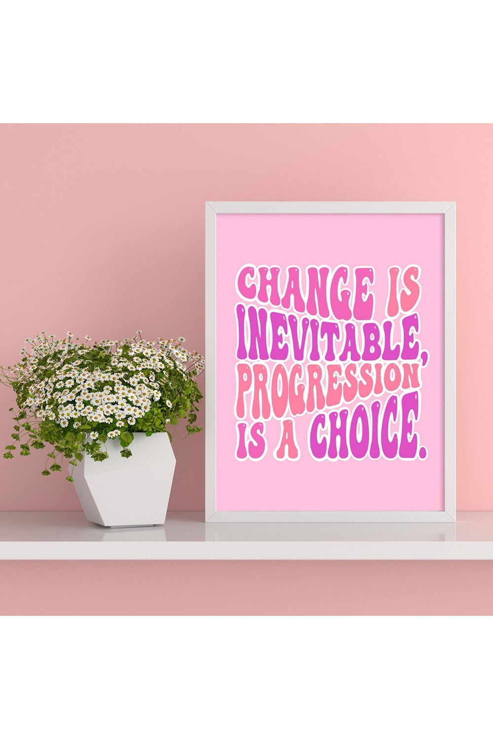 Think Pink Abstract Canvas Poster