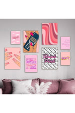 Think Pink Abstract Canvas Poster