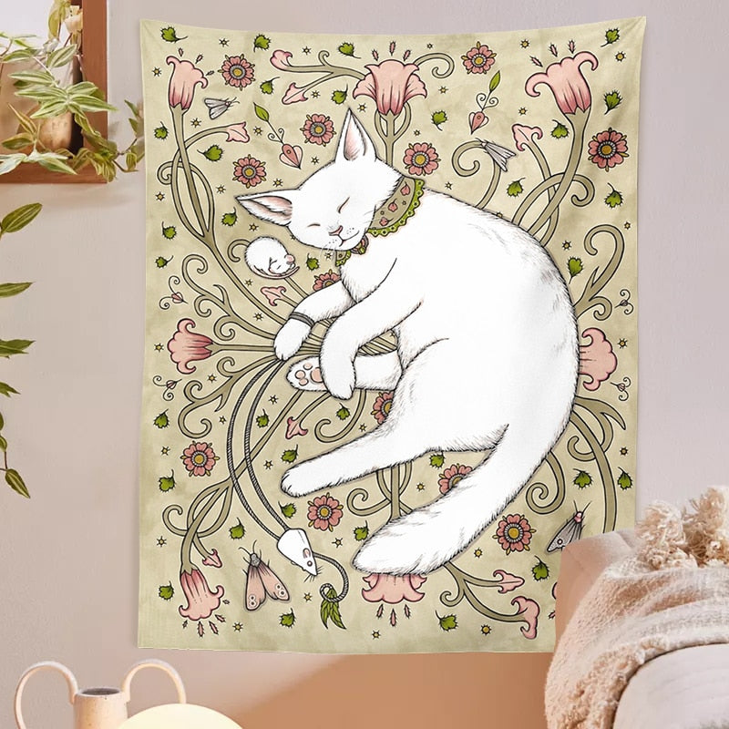 Cute Cat Themed Tapestry