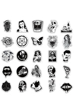 Monochrome Black and White Scrapbook Stickers