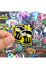 Cartoon-Themed Neon Scrapbooking Stickers