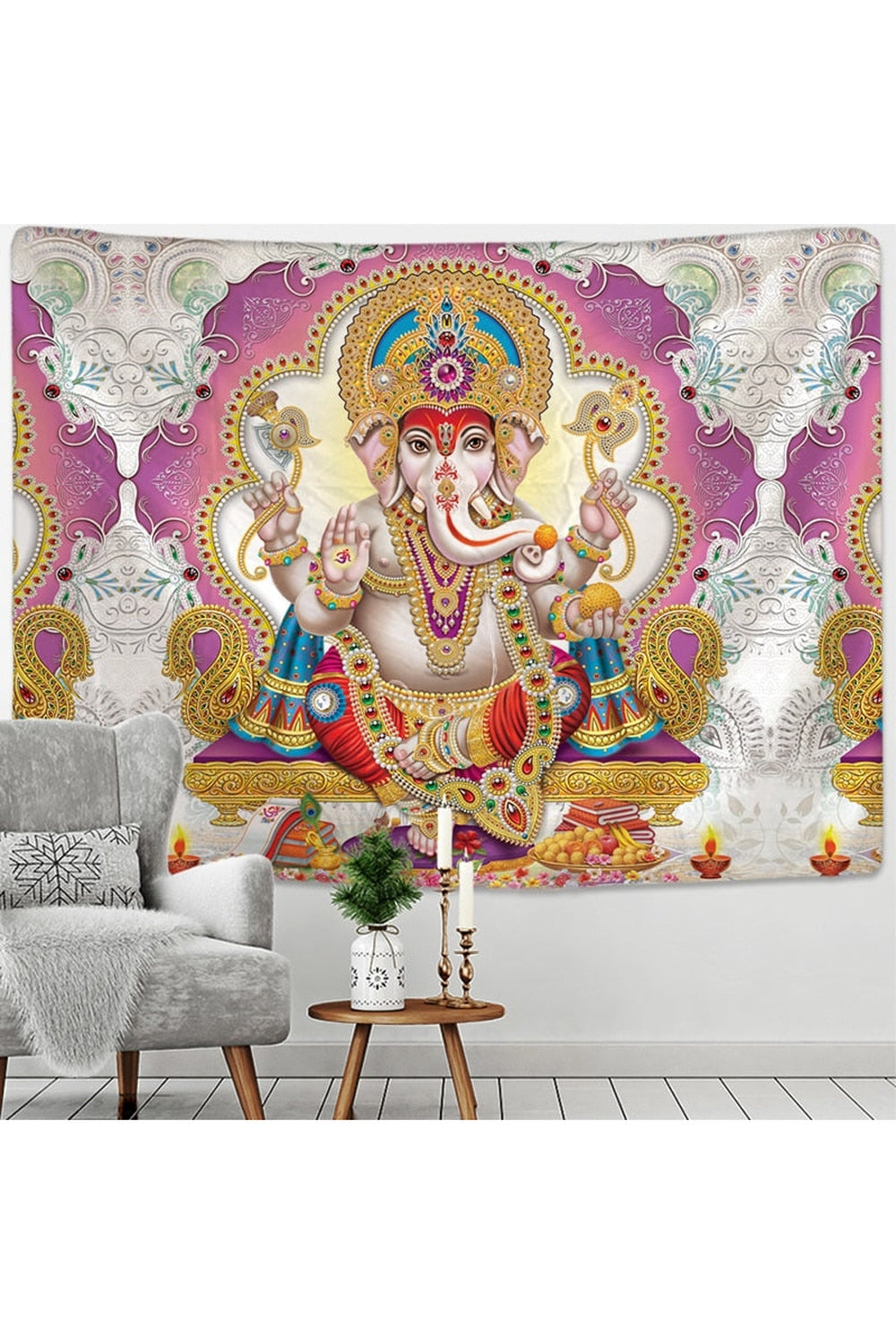 Lord Ganesha Mandala Tapestry