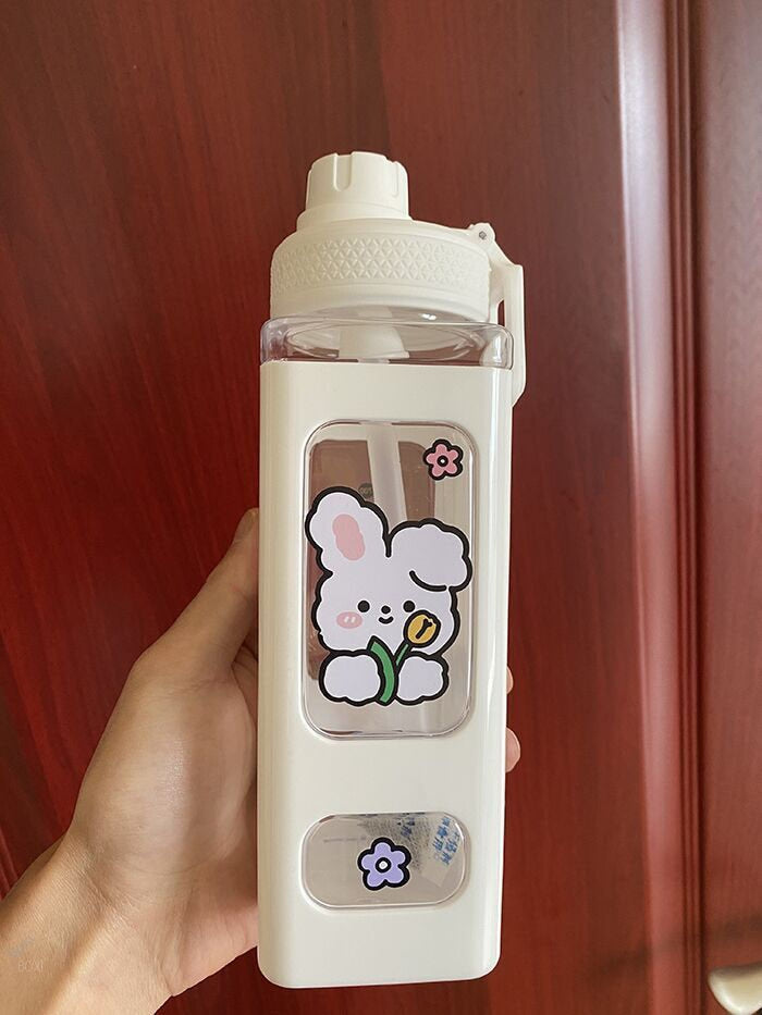 Kawaii Pastel Square Water Bottle