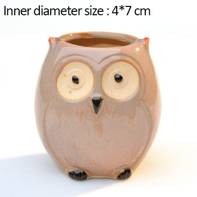 Wise Owl Ceramic Flower Pot