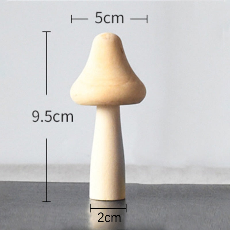 Wooden Mushroom Figurines