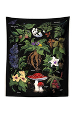 Dark Botanical Wall Tapestry