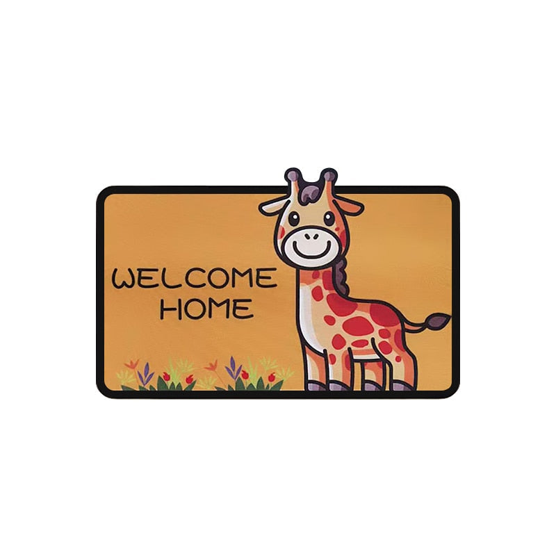 Pastel Animals Entrance Rug