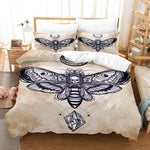 Gothic Black Death Moth Bedding Set