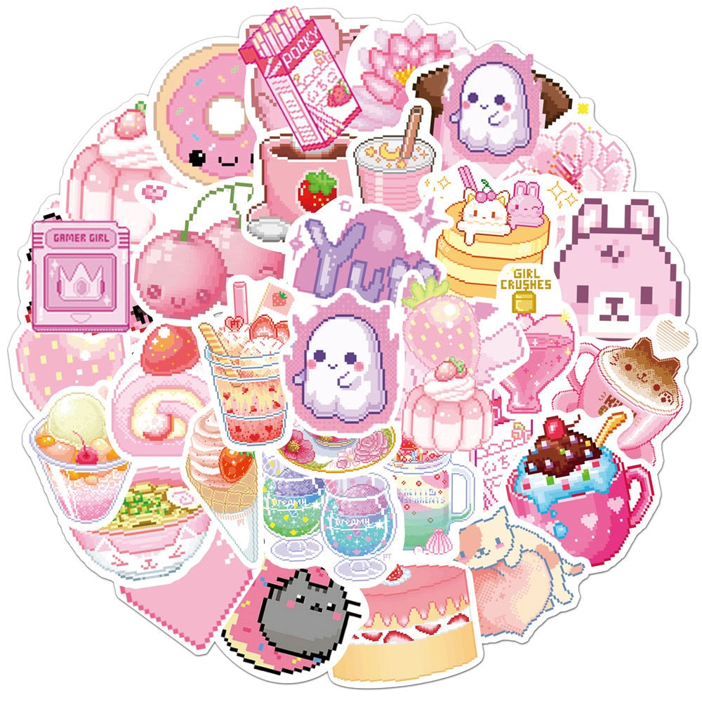 Pastel Pink Scrapbooking Sticker Set