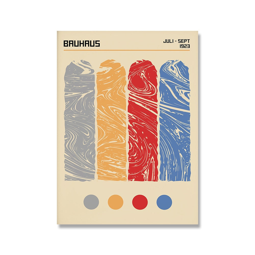 Bauhaus Geometric Canvas Poster