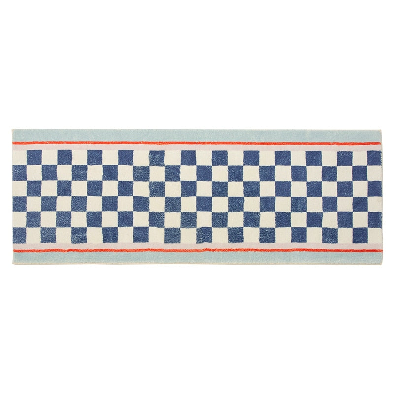 Checkered Soft Long Grids Rug