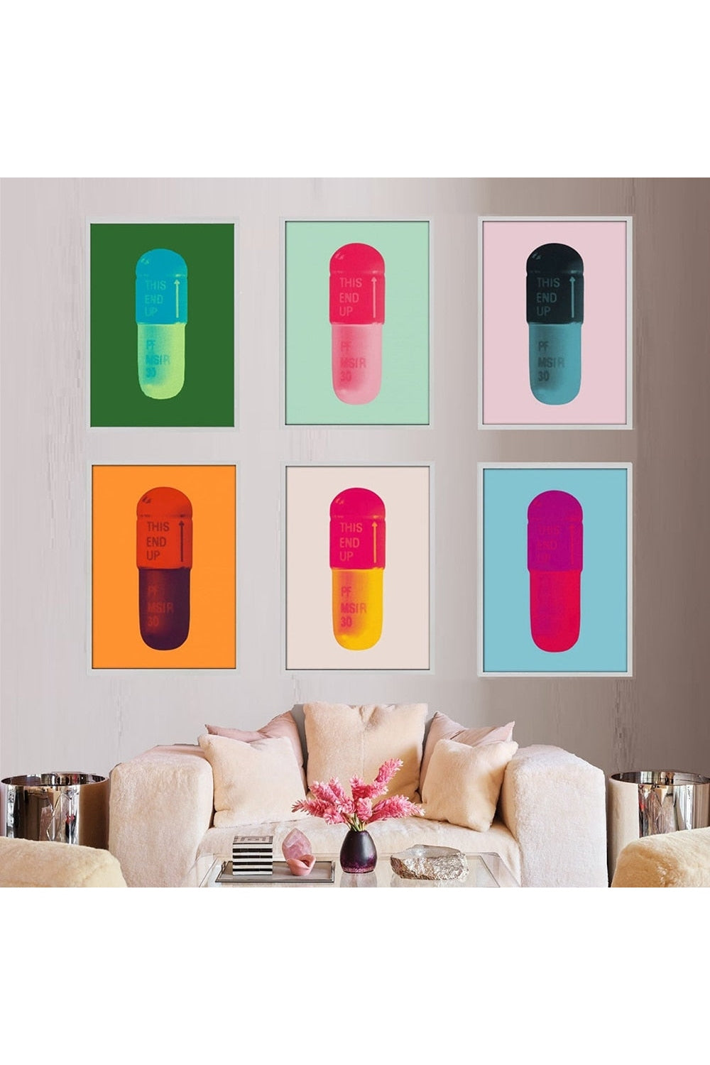 Colorful Pills Canvas Tapestry