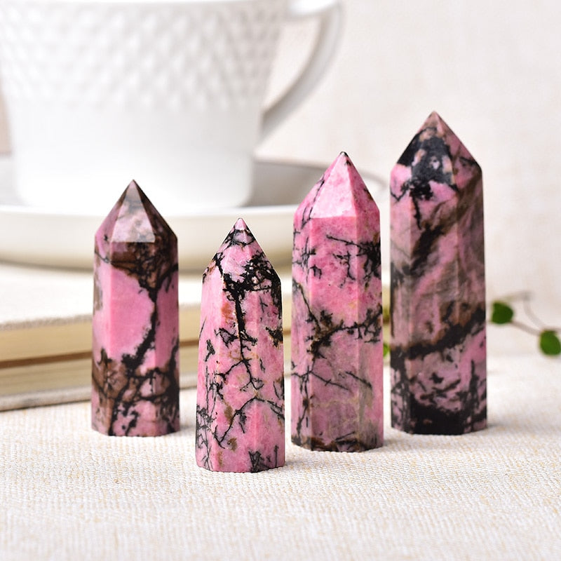 Pastel Goth 1pc Rhodonite Crystal Obelisk