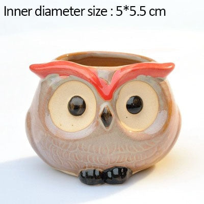 Wise Owl Ceramic Flower Pot