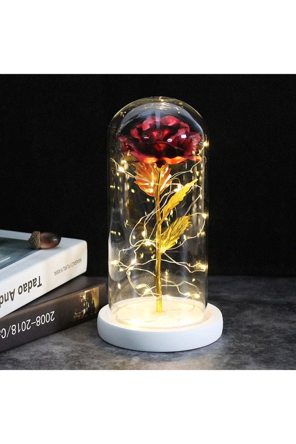 LED Illuminated Enchanted Rose Lamp