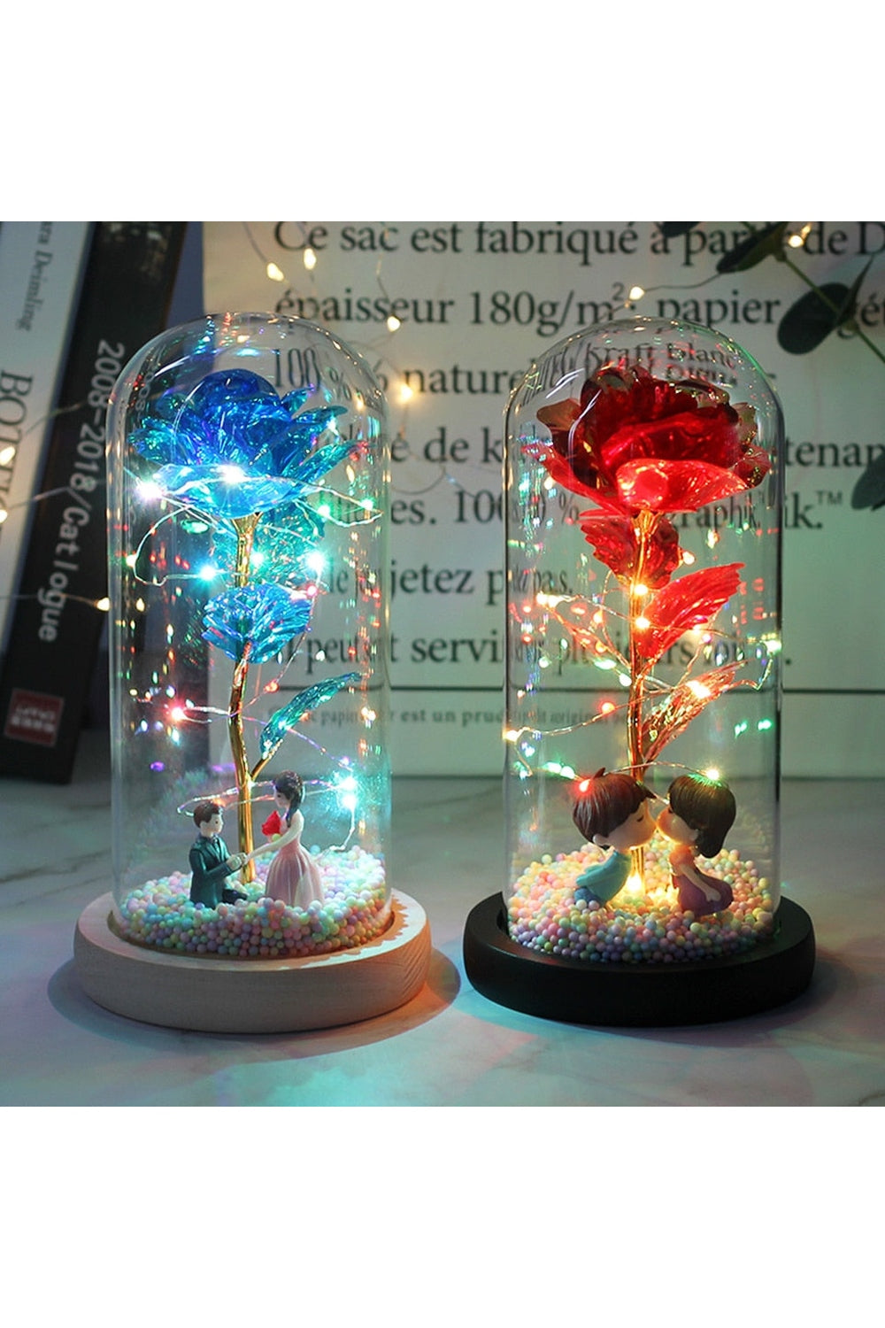 LED Illuminated Enchanted Rose Lamp