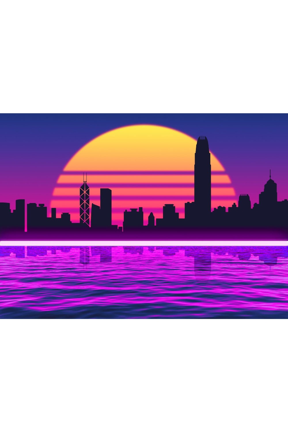 Neon Night Cityscape Posters