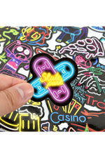 Cartoon-Themed Neon Scrapbooking Stickers