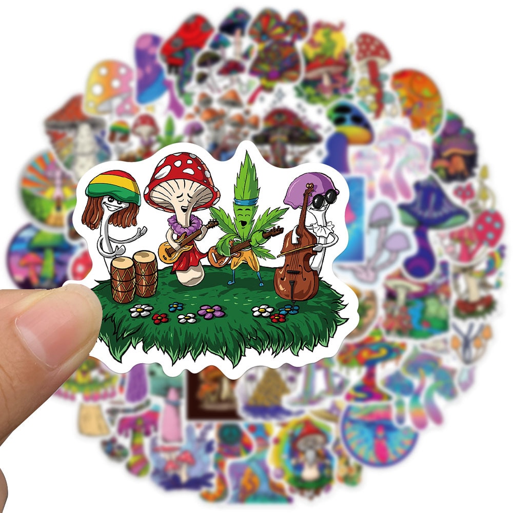 Colorful Mushroom Stickers