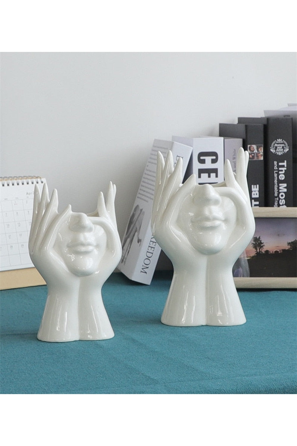 Contemporary Ceramic Face Vase