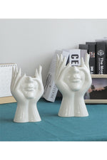 Contemporary Ceramic Face Vase