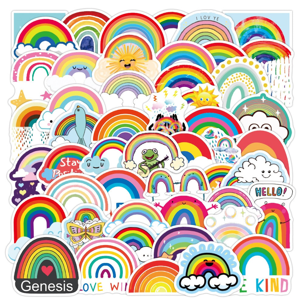 Kawaii Rainbow Bridge Stickers