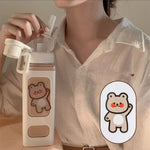 Kawaii Pastel Square Water Bottle