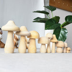 Wooden Mushroom Decor Figurines