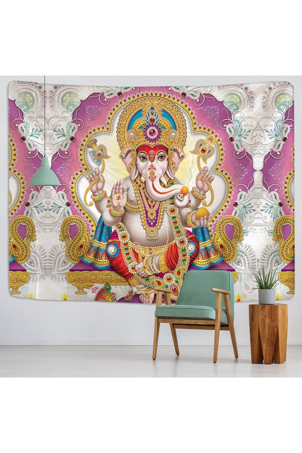 Lord Ganesha Mandala Tapestry