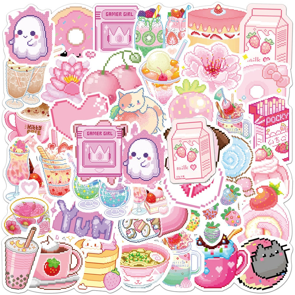 Pastel Pink Scrapbooking Sticker Set