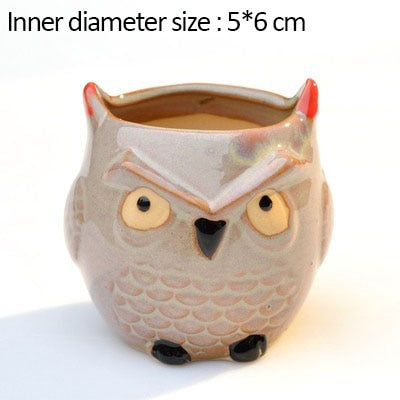 Wise Owl Ceramic Flower Pot