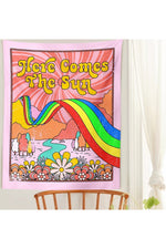 Here Comes The Sun 70s Psychedelic Tapestry